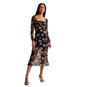 abercrombie cap sleeve corset midi dress Abercrombie & Fitch floral cap sleeve corset midi dress